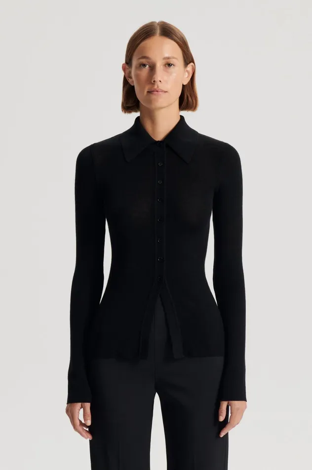 Babywool Women Scanlan Theodore BABYWOOL CARDIGAN Black All Babywool Women Scanlan Theodore BABYWOOL CARDIGAN Black All