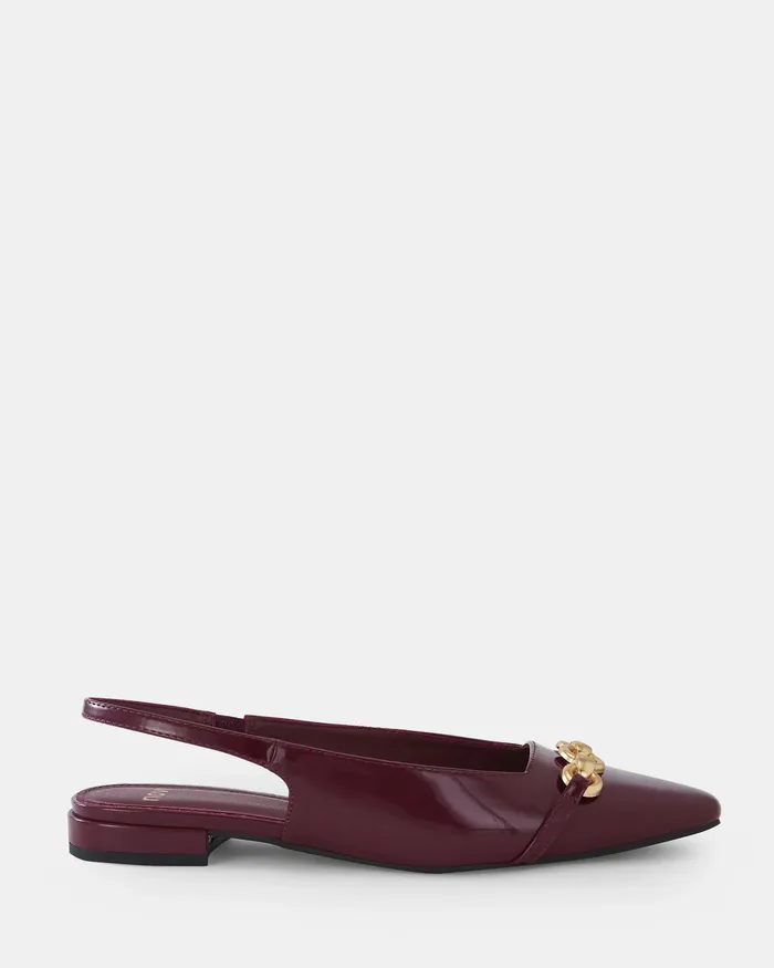 Ballet Flats Women NOVO Shoes COLISH DEEP RED PATENT Ballet Flats