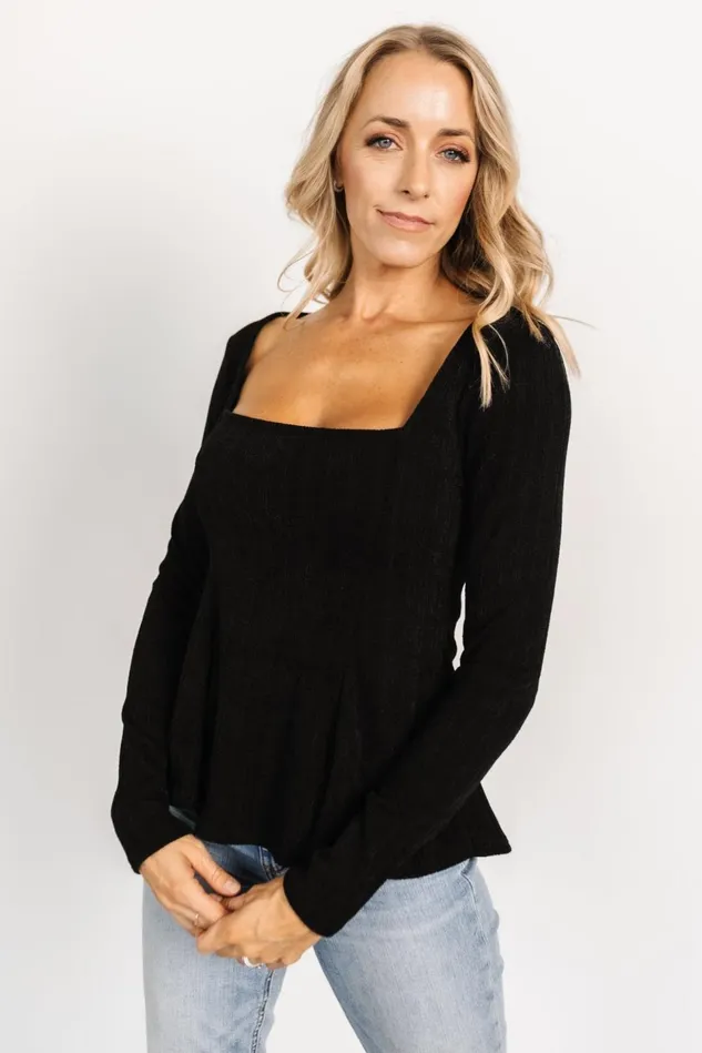 Baltic Born Blouses Shirts Women Murphy Square Neck Top Black