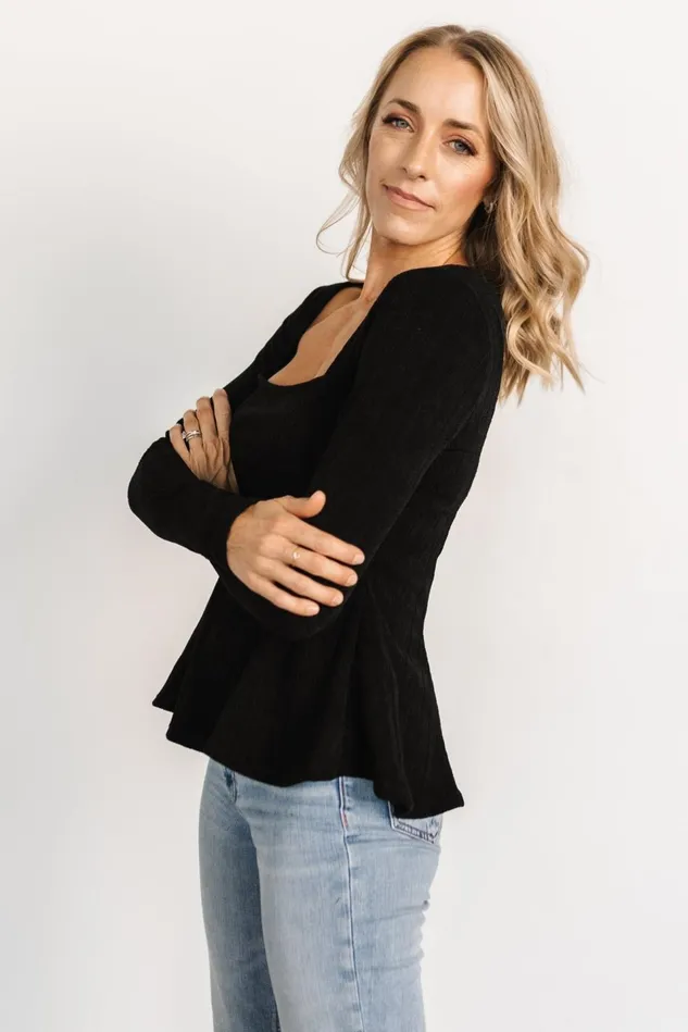 Baltic Born Blouses Shirts Women Murphy Square Neck Top Black Baltic Born Blouses Shirts Women Murphy Square Neck Top Black