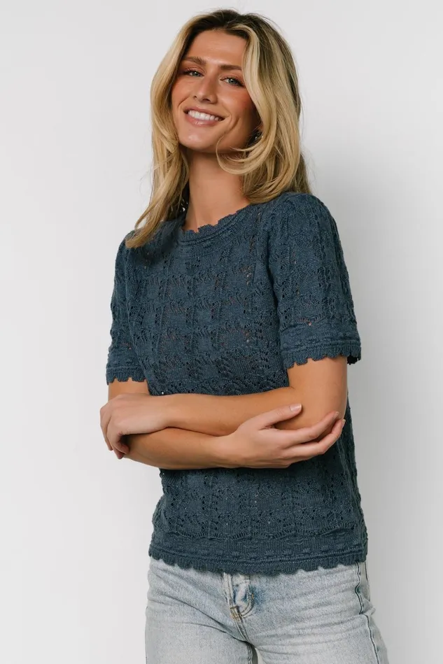 Baltic Born Blouses Shirts Women Serenity Knit Sweater Top Slate Baltic Born Blouses Shirts Women Serenity Knit Sweater Top Slate