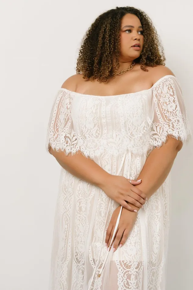 Baltic Born Bridal Women Caroline Lace Maxi Dress Off White Baltic Born Bridal Women Caroline Lace Maxi Dress Off White
