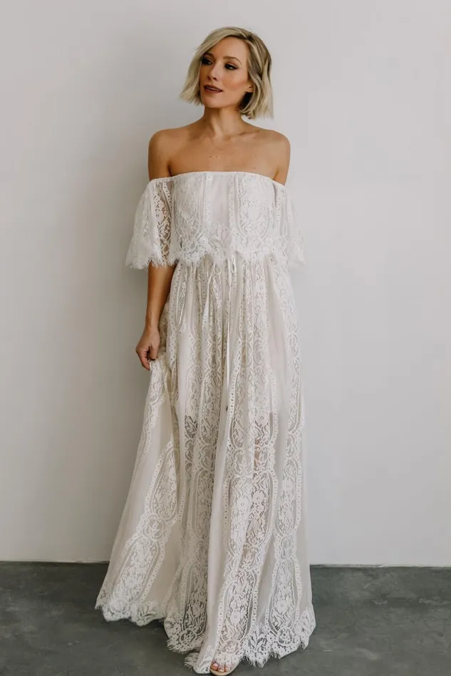 Baltic Born Bridal Women Caroline Lace Maxi Dress Off White Baltic Born Bridal Women Caroline Lace Maxi Dress Off White