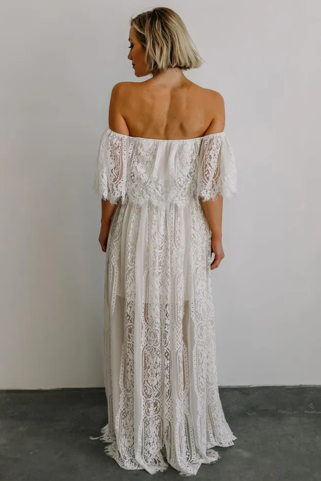 Baltic Born Bridal Women Caroline Lace Maxi Dress Off White Baltic Born Bridal Women Caroline Lace Maxi Dress Off White