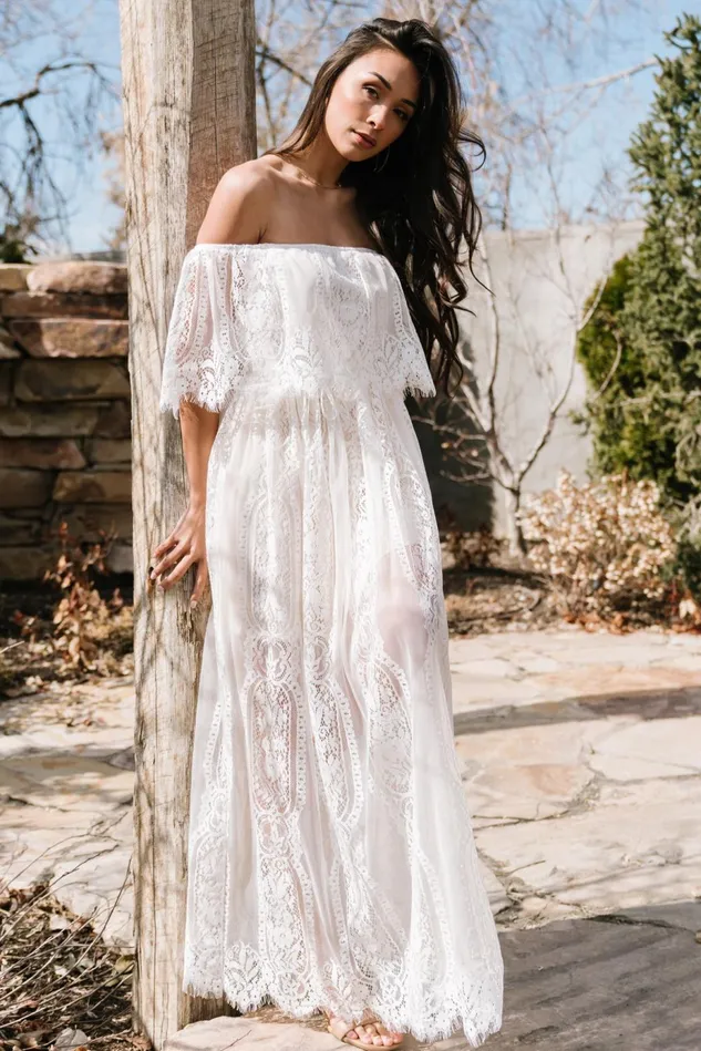 Baltic Born Bridal Women Caroline Lace Maxi Dress Off White Baltic Born Bridal Women Caroline Lace Maxi Dress Off White