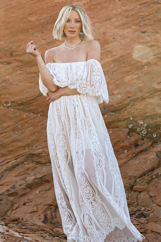 Baltic Born Bridal Women Caroline Lace Maxi Dress Off White Baltic Born Bridal Women Caroline Lace Maxi Dress Off White