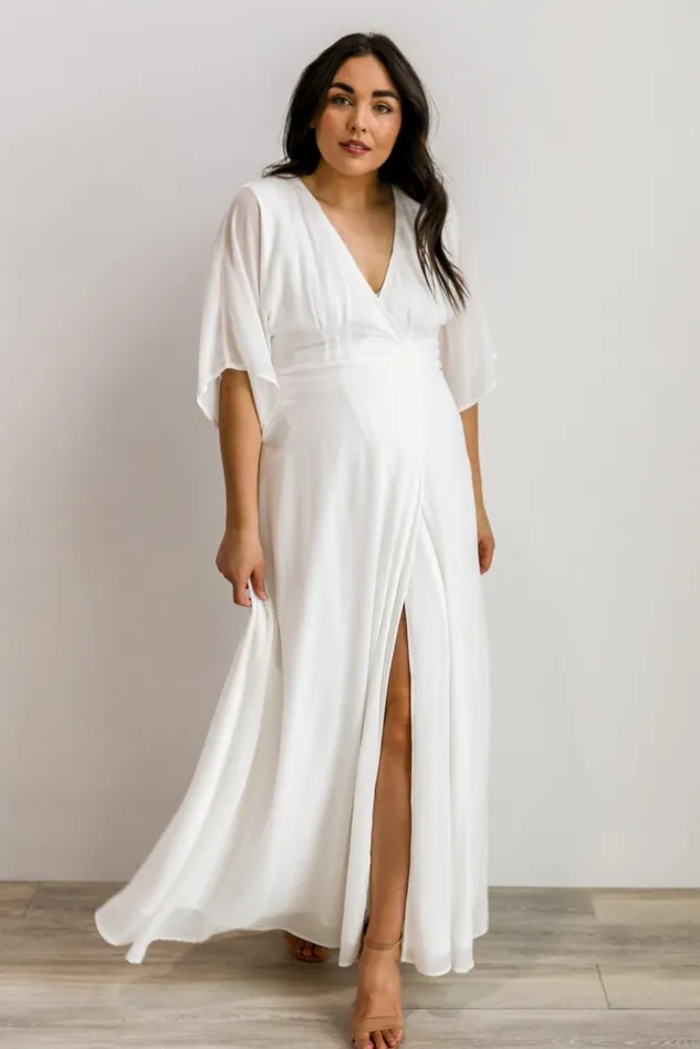 Baltic Born Bridal Women Lilly Wrap Maxi Dress Off White
