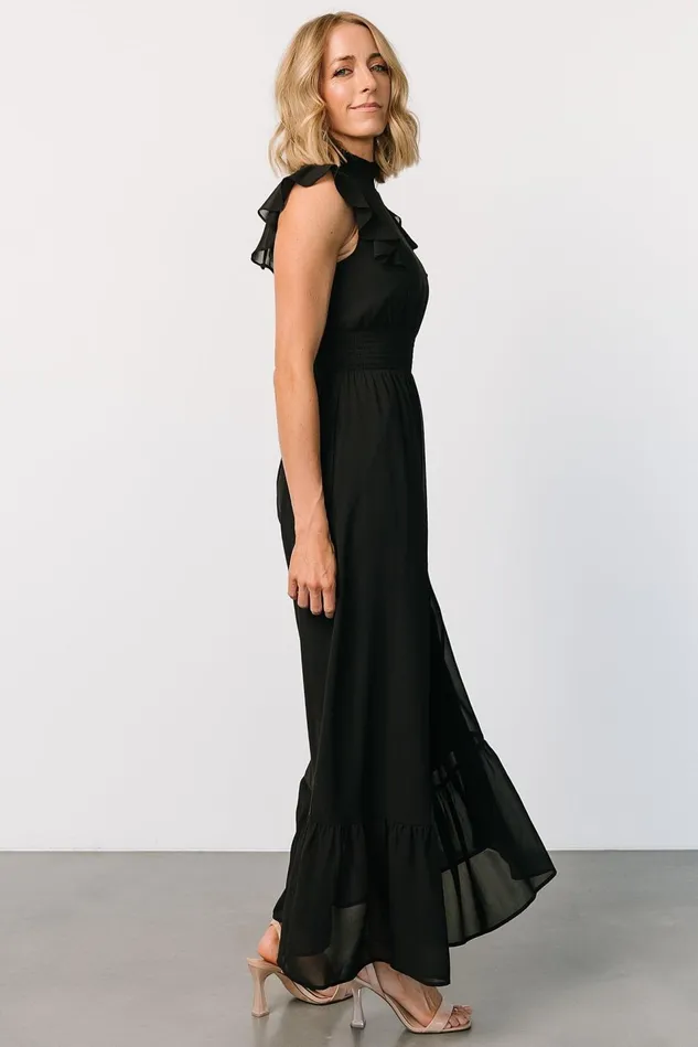 Baltic Born Bump Friendly Women Kearny Ruffle Maxi Dress Black Baltic Born Bump Friendly Women Kearny Ruffle Maxi Dress Black