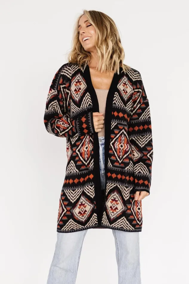 Baltic Born Cardigans Women Billings Knit Cardigan Black Multi