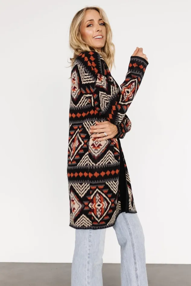Baltic Born Cardigans Women Billings Knit Cardigan Black Multi Baltic Born Cardigans Women Billings Knit Cardigan Black Multi