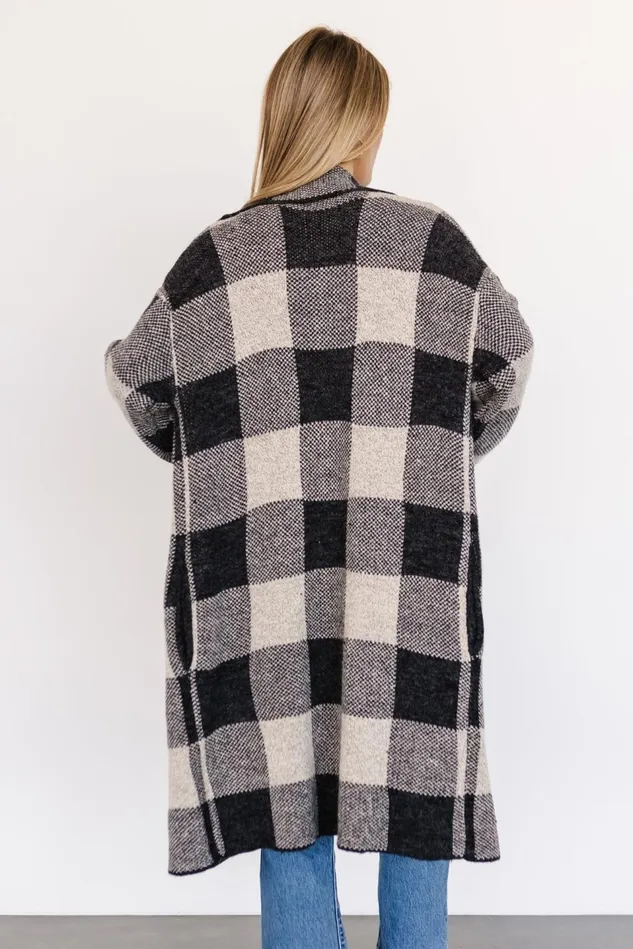 Baltic Born Cardigans Women Toronto Cardigan Black Taupe Baltic Born Cardigans Women Toronto Cardigan Black Taupe