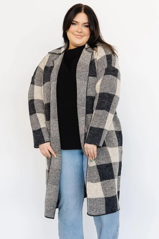 Baltic Born Cardigans Women Toronto Cardigan Black Taupe Baltic Born Cardigans Women Toronto Cardigan Black Taupe