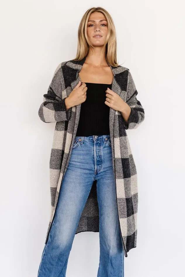 Baltic Born Cardigans Women Toronto Cardigan Black Taupe Baltic Born Cardigans Women Toronto Cardigan Black Taupe