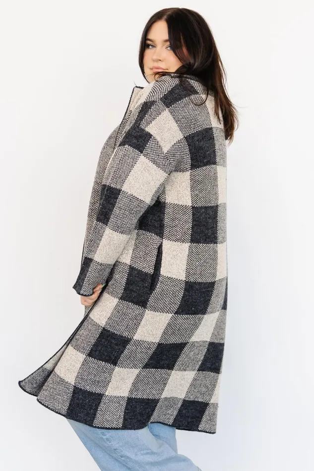 Baltic Born Cardigans Women Toronto Cardigan Black Taupe Baltic Born Cardigans Women Toronto Cardigan Black Taupe