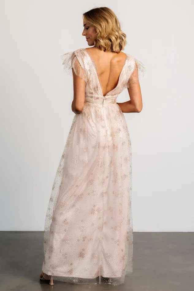 Baltic Born Embellished Sequin Women Adalyn Shimmer Maxi Dress Blush Gold Baltic Born Embellished Sequin Women Adalyn Shimmer Maxi Dress Blush Gold