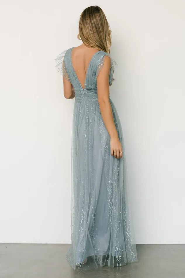 Baltic Born Embellished Sequin Women Annika Sequin Mesh Maxi Dress Slate Baltic Born Embellished Sequin Women Annika Sequin Mesh Maxi Dress Slate
