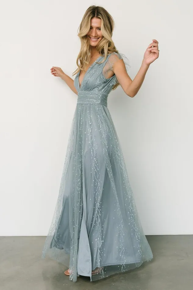 Baltic Born Embellished Sequin Women Annika Sequin Mesh Maxi Dress Slate Baltic Born Embellished Sequin Women Annika Sequin Mesh Maxi Dress Slate