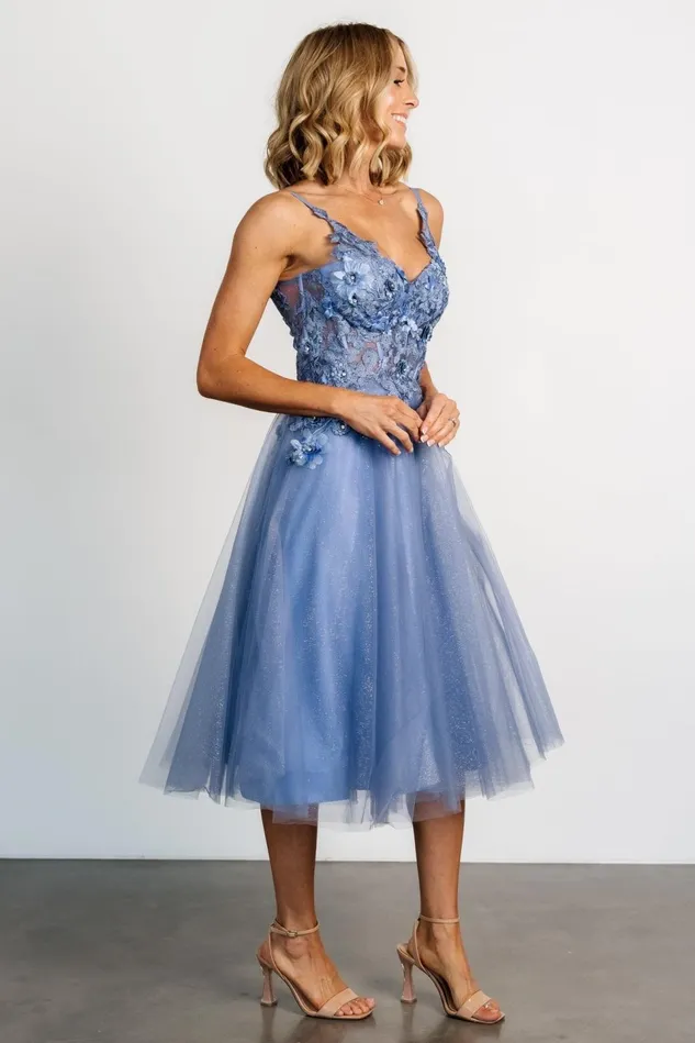 Baltic Born Embellished Sequin Women Noelle Shimmer Midi Dress Slate Blue Baltic Born Embellished Sequin Women Noelle Shimmer Midi Dress Slate Blue