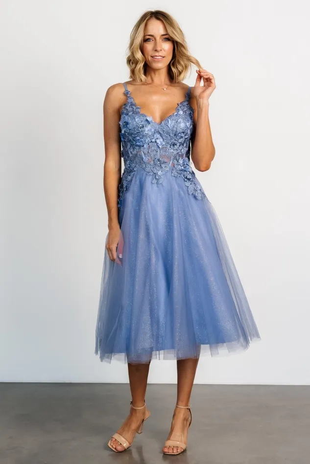 Baltic Born Embellished Sequin Women Noelle Shimmer Midi Dress Slate Blue Baltic Born Embellished Sequin Women Noelle Shimmer Midi Dress Slate Blue