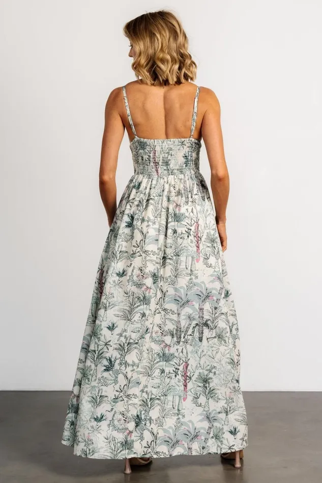 Baltic Born Maxi Dresses Women Naia Maxi Dress Natural Sage Print Baltic Born Maxi Dresses Women Naia Maxi Dress Natural Sage Print