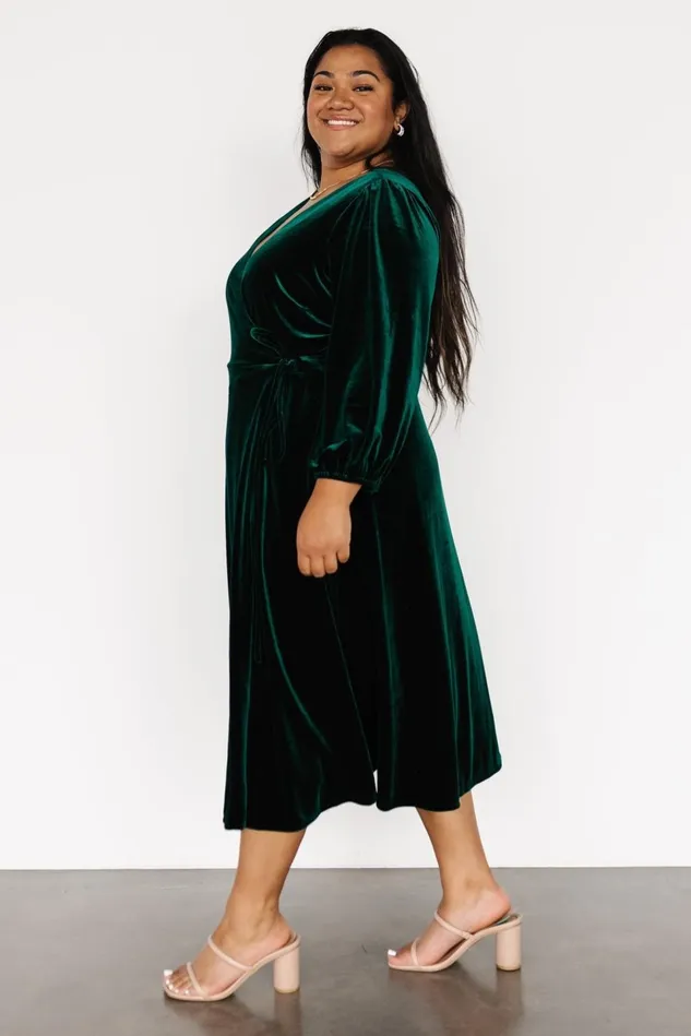 Baltic Born Midi Dresses Women Beckinsale Velvet Wrap Dress Dark Green Baltic Born Midi Dresses Women Beckinsale Velvet Wrap Dress Dark Green