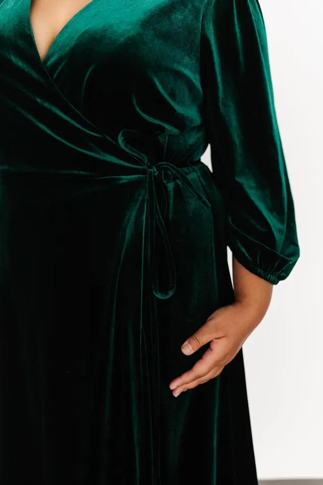 Baltic Born Midi Dresses Women Beckinsale Velvet Wrap Dress Dark Green Baltic Born Midi Dresses Women Beckinsale Velvet Wrap Dress Dark Green