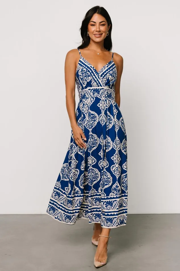 Baltic Born Midi Dresses Women Delia Midi Dress Blue Print