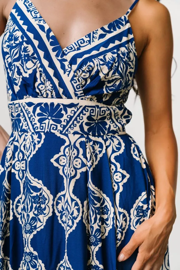 Baltic Born Midi Dresses Women Delia Midi Dress Blue Print Baltic Born Midi Dresses Women Delia Midi Dress Blue Print