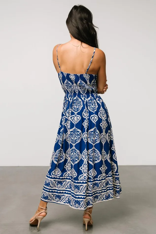 Baltic Born Midi Dresses Women Delia Midi Dress Blue Print Baltic Born Midi Dresses Women Delia Midi Dress Blue Print