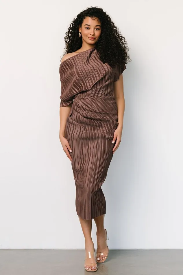 Baltic Born Midi Dresses Women Winslow Pleated Midi Dress Mink