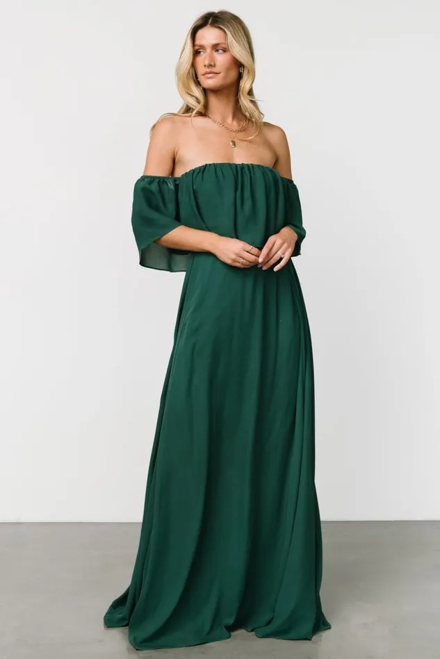 Baltic Born Mother Of The Bride Women Diana Off Shoulder Maxi Dress Emerald Baltic Born Mother Of The Bride Women Diana Off Shoulder Maxi Dress Emerald
