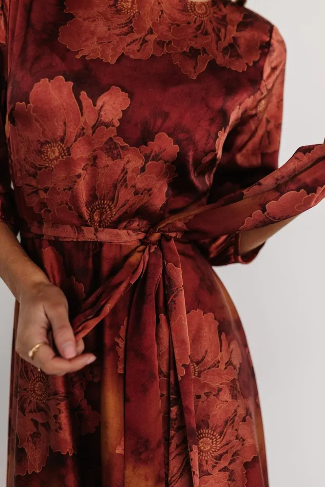 Baltic Born Mother Of The Bride Women Paula Satin Maxi Dress Terracotta Floral Baltic Born Mother Of The Bride Women Paula Satin Maxi Dress Terracotta Floral