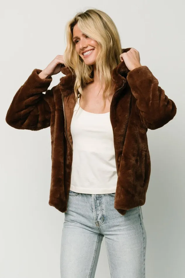 Baltic Born Outerwear Women Leeds Faux Fur Jacket Brown Baltic Born Outerwear Women Leeds Faux Fur Jacket Brown