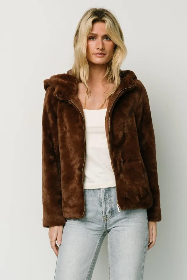 Baltic Born Outerwear Women Leeds Faux Fur Jacket Brown Baltic Born Outerwear Women Leeds Faux Fur Jacket Brown