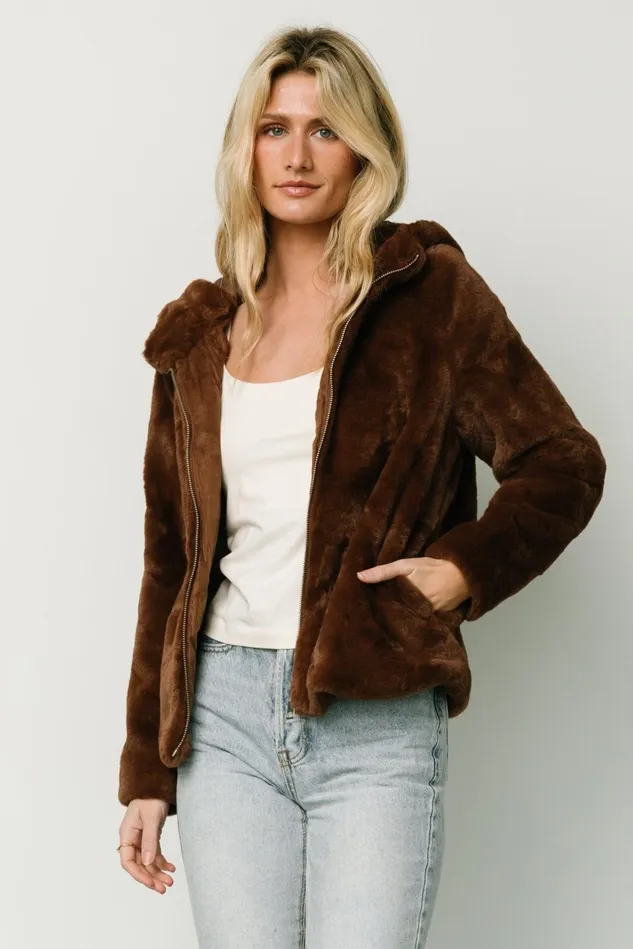 Baltic Born Outerwear Women Leeds Faux Fur Jacket Brown Baltic Born Outerwear Women Leeds Faux Fur Jacket Brown