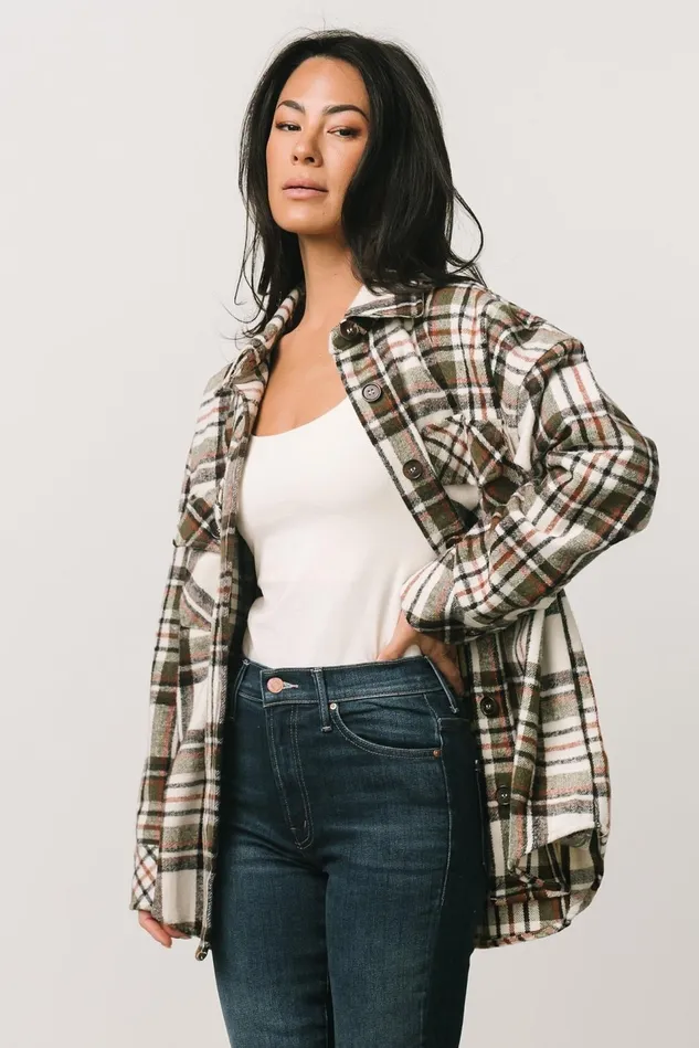 Baltic Born Outerwear Women Polson Plaid Shacket Ivory Multi Baltic Born Outerwear Women Polson Plaid Shacket Ivory Multi