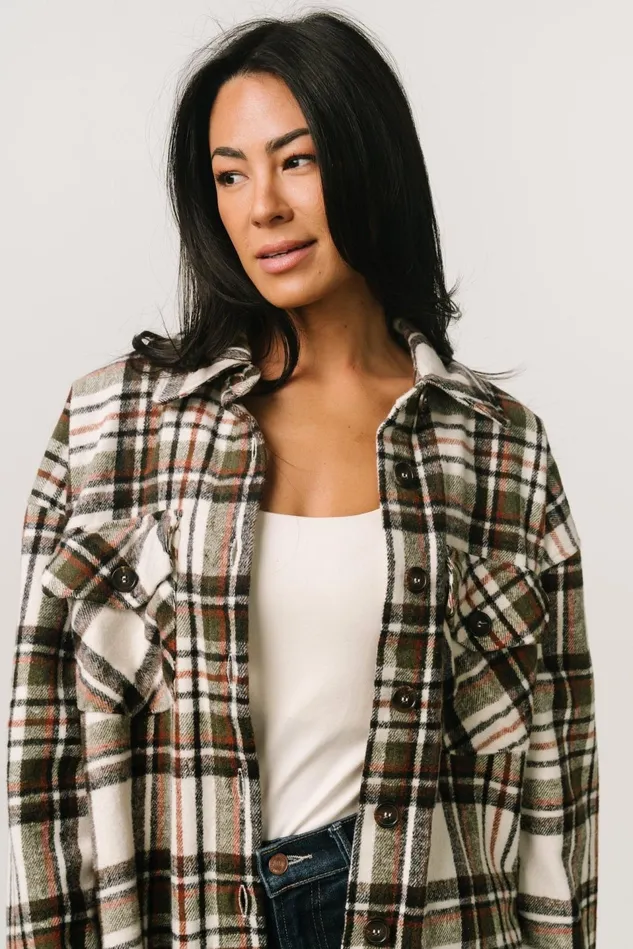 Baltic Born Outerwear Women Polson Plaid Shacket Ivory Multi Baltic Born Outerwear Women Polson Plaid Shacket Ivory Multi