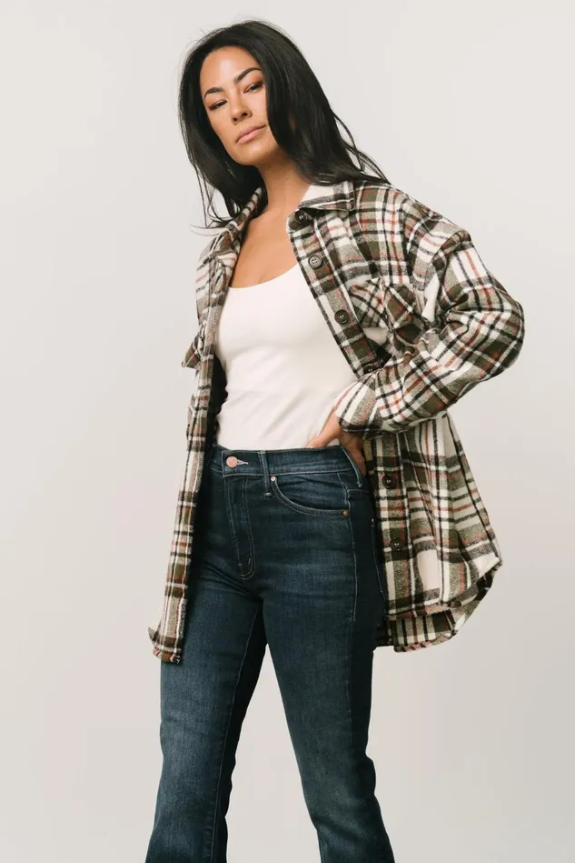 Baltic Born Outerwear Women Polson Plaid Shacket Ivory Multi Baltic Born Outerwear Women Polson Plaid Shacket Ivory Multi