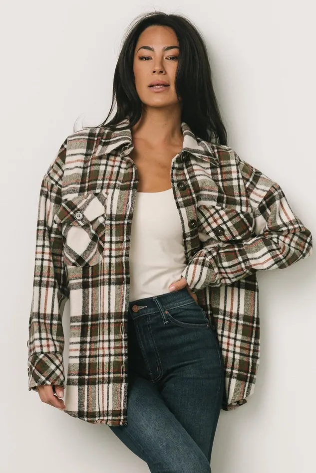 Baltic Born Outerwear Women Polson Plaid Shacket Ivory Multi Baltic Born Outerwear Women Polson Plaid Shacket Ivory Multi