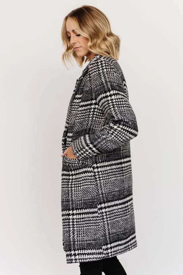 Baltic Born Outerwear Women Townley Houndstooth Coat Black Off White Baltic Born Outerwear Women Townley Houndstooth Coat Black Off White