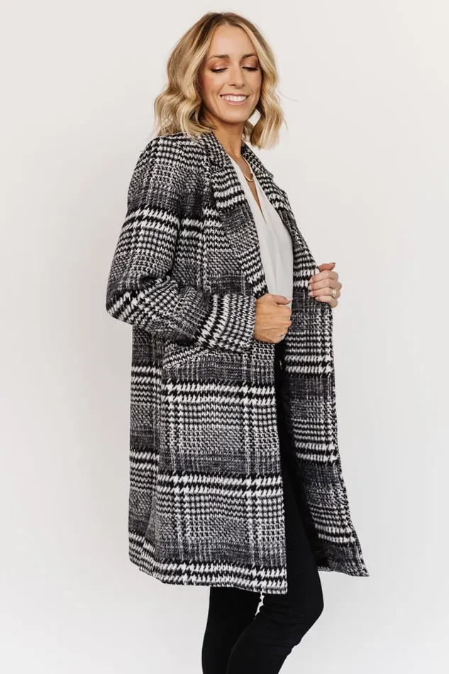 Baltic Born Outerwear Women Townley Houndstooth Coat Black Off White Baltic Born Outerwear Women Townley Houndstooth Coat Black Off White