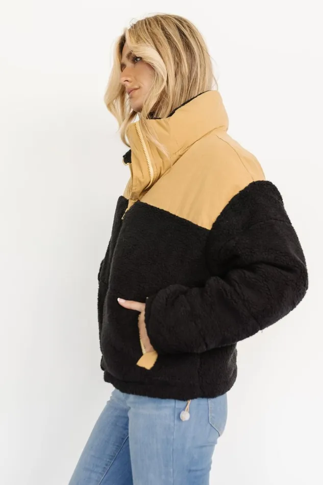 Baltic Born Outerwear Women Weekender Sherpa Puffer Jacket Khaki Black Baltic Born Outerwear Women Weekender Sherpa Puffer Jacket Khaki Black