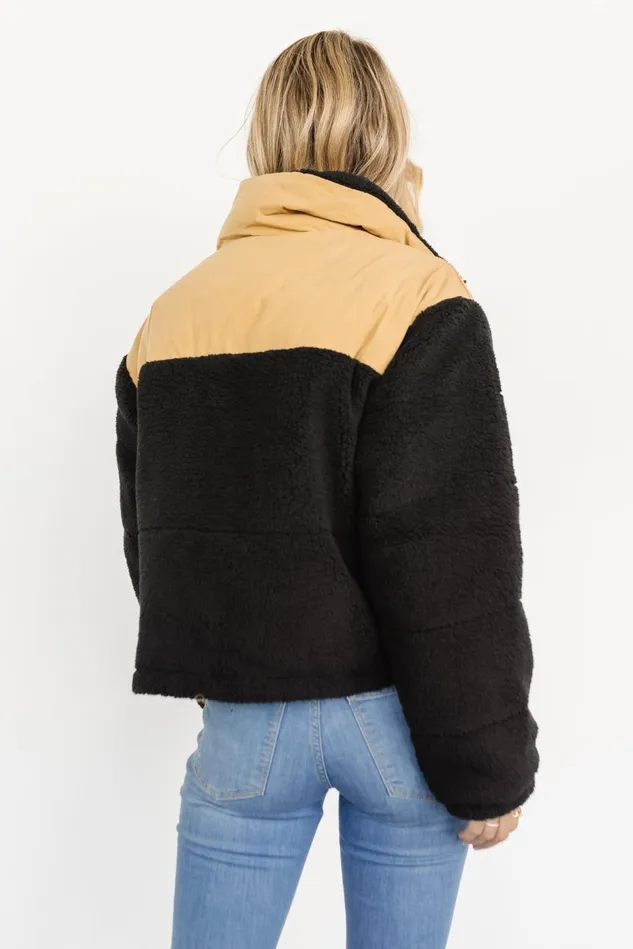 Baltic Born Outerwear Women Weekender Sherpa Puffer Jacket Khaki Black Baltic Born Outerwear Women Weekender Sherpa Puffer Jacket Khaki Black