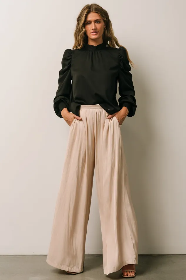 Baltic Born Pants Women Jayla Palazzo Satin Pant Champagne