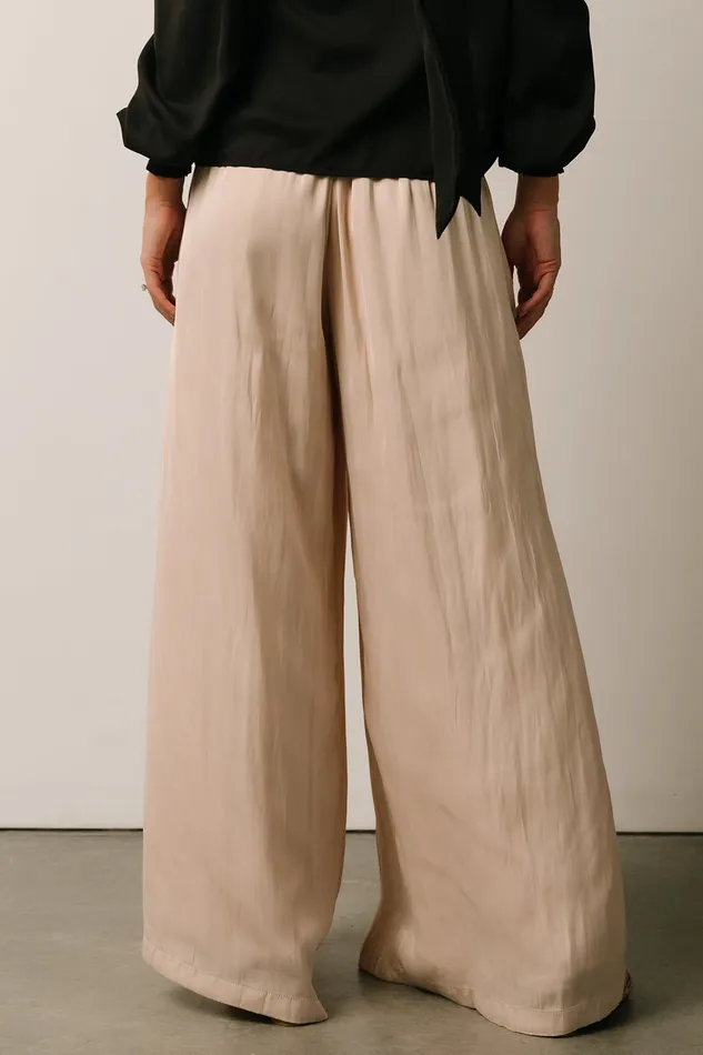 Baltic Born Pants Women Jayla Palazzo Satin Pant Champagne