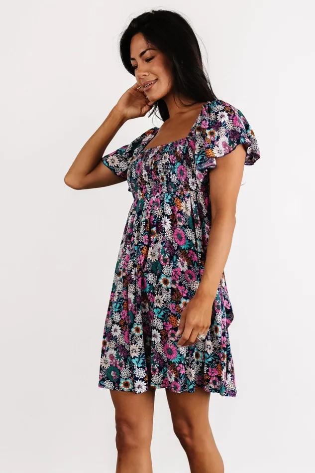 Baltic Born Short Dresses Women Cassiopeia Back Tie Mini Dress Navy Multi Baltic Born Short Dresses Women Cassiopeia Back Tie Mini Dress Navy Multi