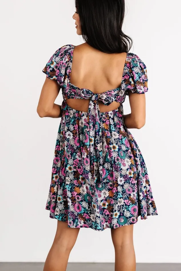 Baltic Born Short Dresses Women Cassiopeia Back Tie Mini Dress Navy Multi Baltic Born Short Dresses Women Cassiopeia Back Tie Mini Dress Navy Multi
