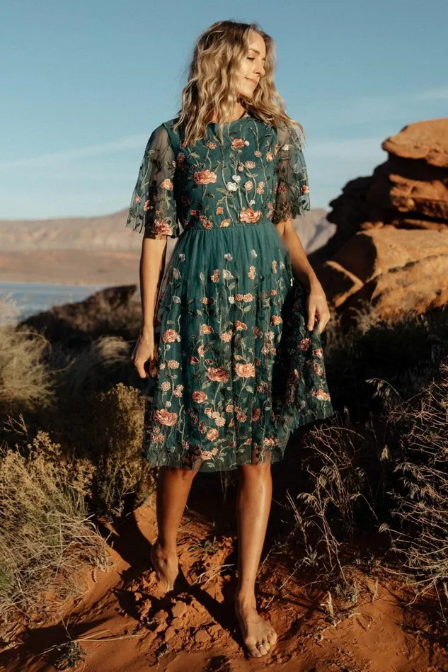 Baltic Born Short Dresses Women Duchess Tulle Dress Jade Garden