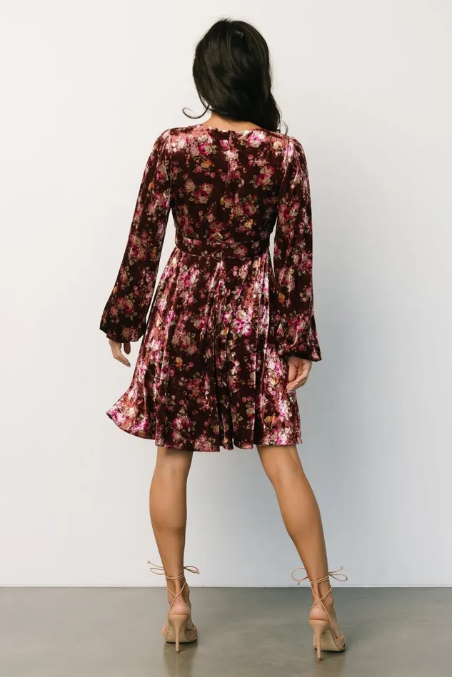 Baltic Born Short Dresses Women Teri Velvet Short Dress Auburn Multi Baltic Born Short Dresses Women Teri Velvet Short Dress Auburn Multi