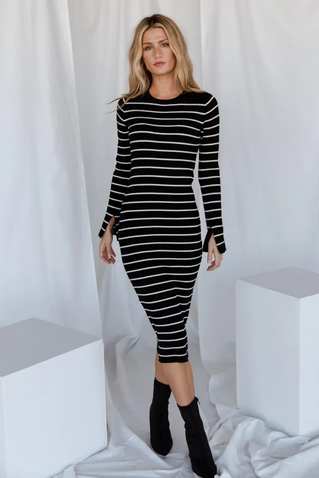 Baltic Born Sweaters Women Iggy Sweater Dress Black Ivory